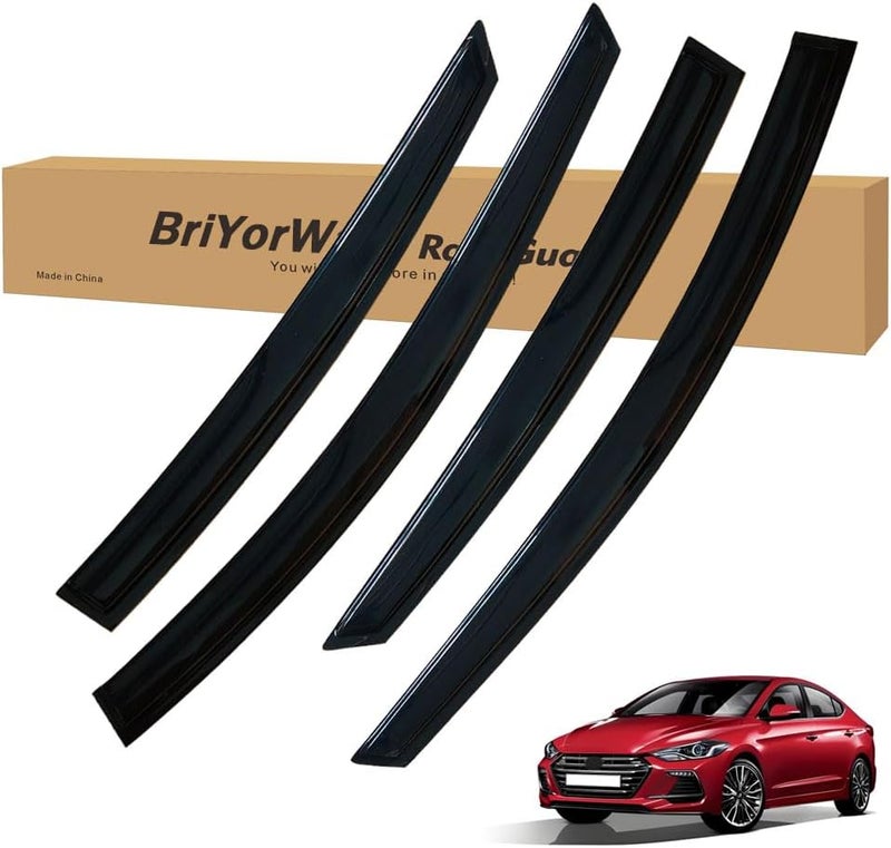 BriYorWay Vent Shades Rain Guards for Hyundai Elantra Sedan 2011 2012 2013 2014 2015 2016 Accessories, for Hyundai Elantra Sedan Window Deflectors Window Visors - Image 1
